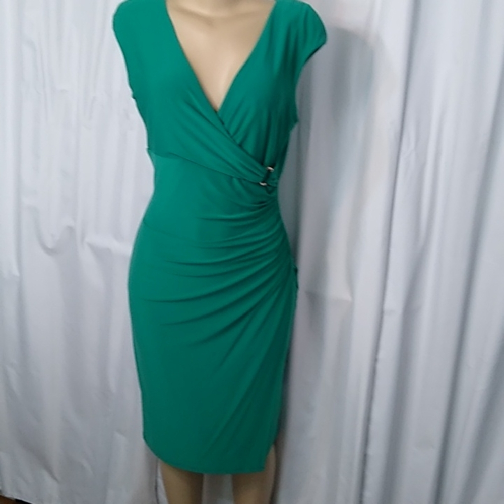 Lauren by Ralph Lauren shirred surplice dress - size 8